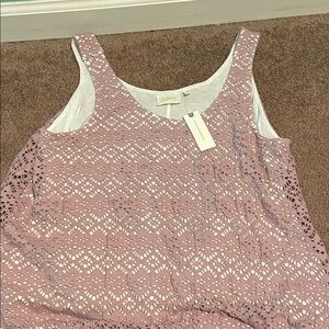 Deletta Mauve Lace Tank Top